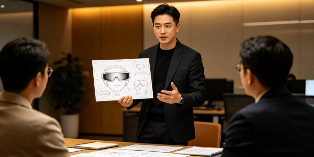 Designers and clients discuss product details